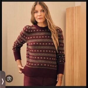 Faherty Highland Fair Isle Puff Sleeve Sweater